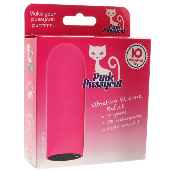 PINK PUSSYCAT VIBRATING SILICONE BULLET - PINK