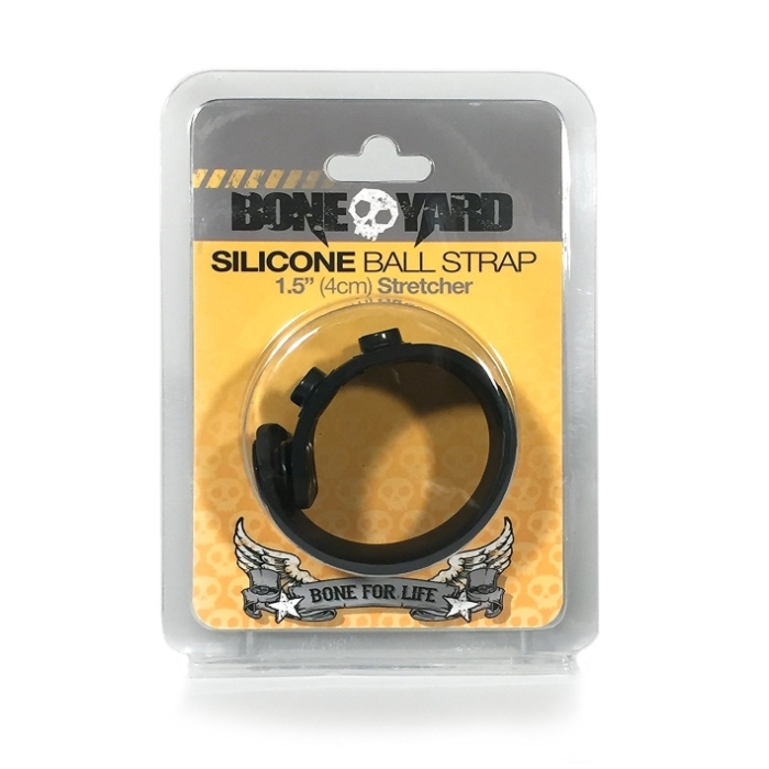 BONEYARD SILICONE BALL STRAP 1.5IN BLACK STRETCHER