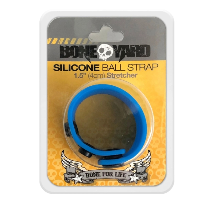 SILICONE BALL STRAP 1.5" STRETCHER - BLUE