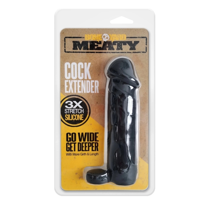 MEATY SILICONE COCK EXTENDER BLACK
