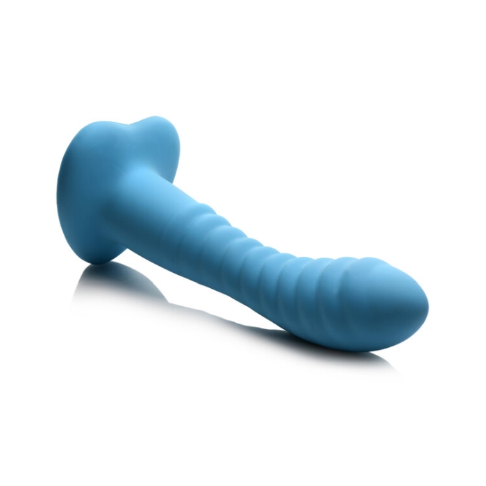 SIMPLY SWEET 7" RIBBED SILICONE DILDO - BLUE