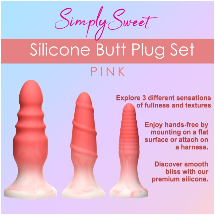 ANAL PLUG BLUE SIMPLY SWEET SILICONE SET - Click Image to Close