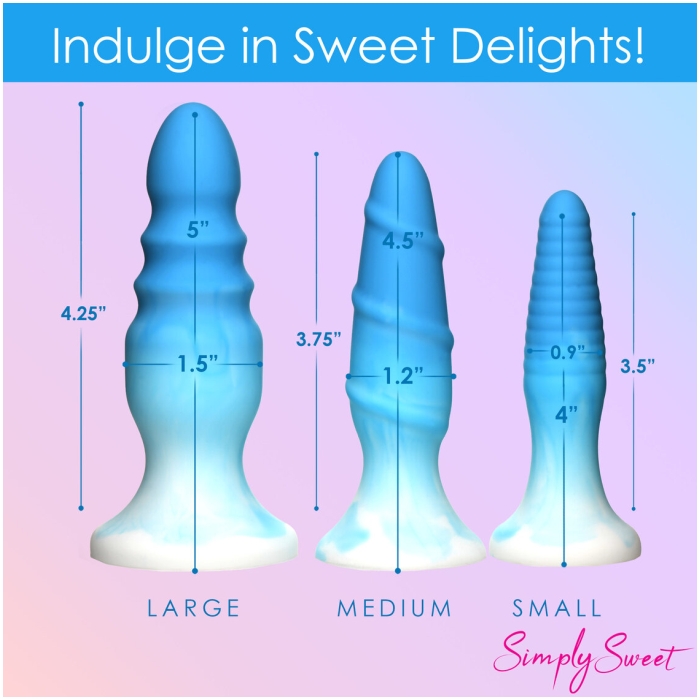 ANAL PLUG PINK SIMPLY SWEET SILICONE SET - Click Image to Close