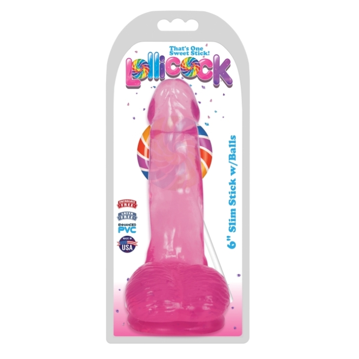 6IN SLIM STICK WITH BALLS - CHERRY ICE - Click Image to Close