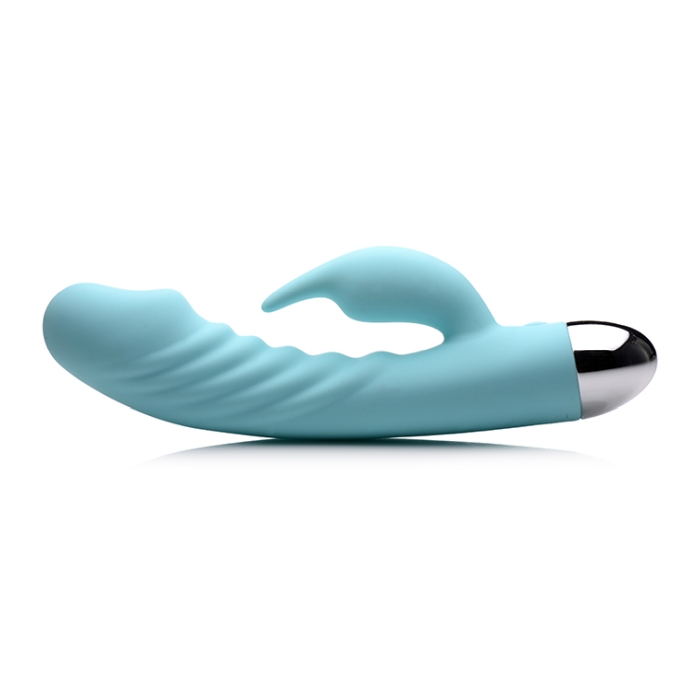 POWER BUNNIES SASSY 10X RECHARGE SILICONE G-SPOT VIBE - TEAL - Click Image to Close