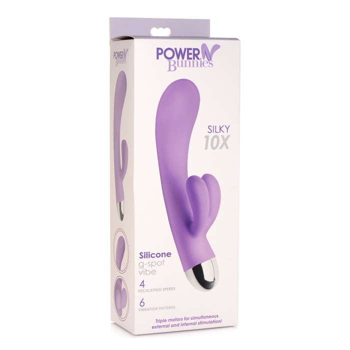 POWER BUNNIES SILKY 10X RECHARGE SILICONE G-SPOT VIBE - PURPLE