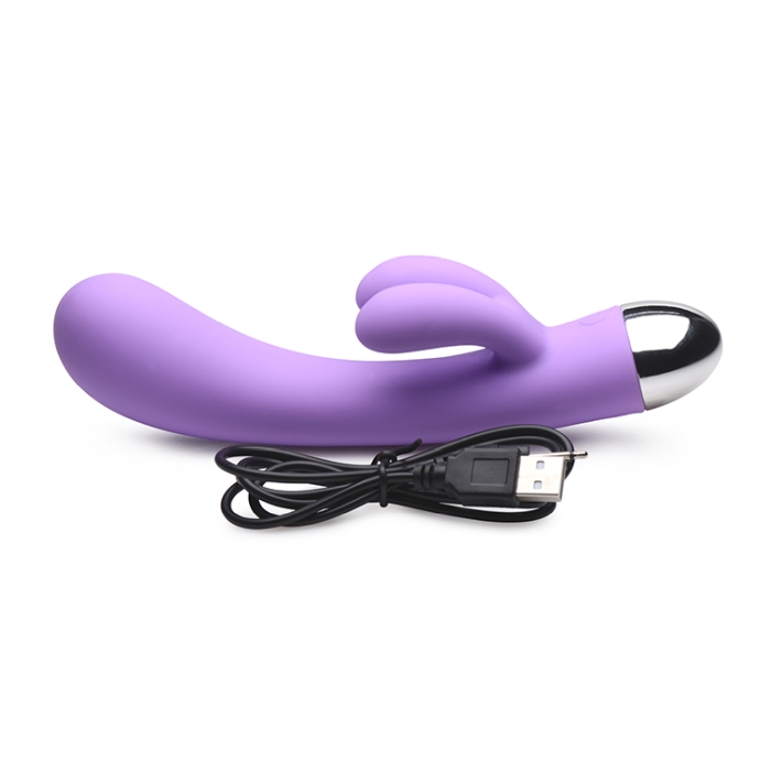 POWER BUNNIES SILKY 10X RECHARGE SILICONE G-SPOT VIBE - PURPLE - Click Image to Close