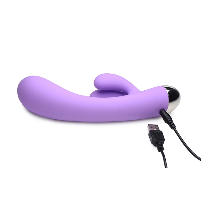 POWER BUNNIES SILKY 10X RECHARGE SILICONE G-SPOT VIBE - PURPLE - Click Image to Close