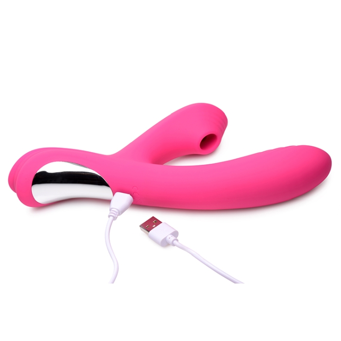 POWER BUNNIES SHUDDERS 30X RECHARGE SUCTION VIBE - MAGENTA