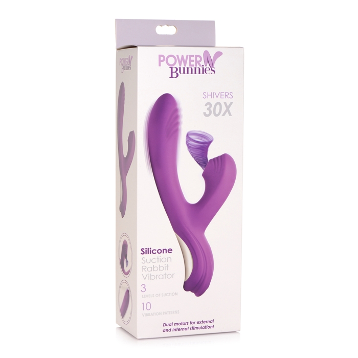POWER BUNNIES SHIVERS 30X RECHARGE SUCTION VIBE - PURPLE