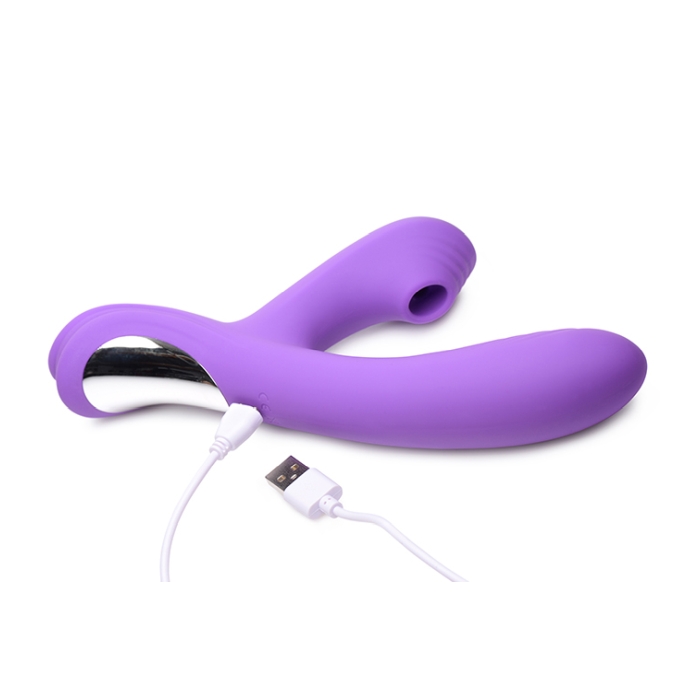 POWER BUNNIES SHIVERS 30X RECHARGE SUCTION VIBE - PURPLE