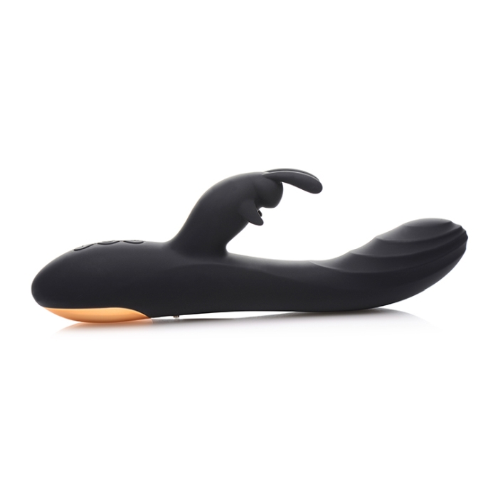 POWER BUNNIES CUDDLES 10X RECHARGE SILICONE RABBIT - BLACK - Click Image to Close