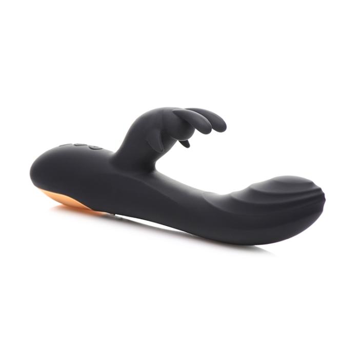 POWER BUNNIES CUDDLES 10X RECHARGE SILICONE RABBIT - BLACK - Click Image to Close