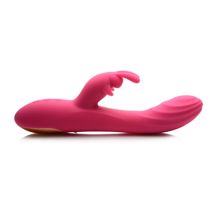 POWER BUNNIES HUGGERS 10X RECHARGE SILICONE RABBIT - PINK - Click Image to Close