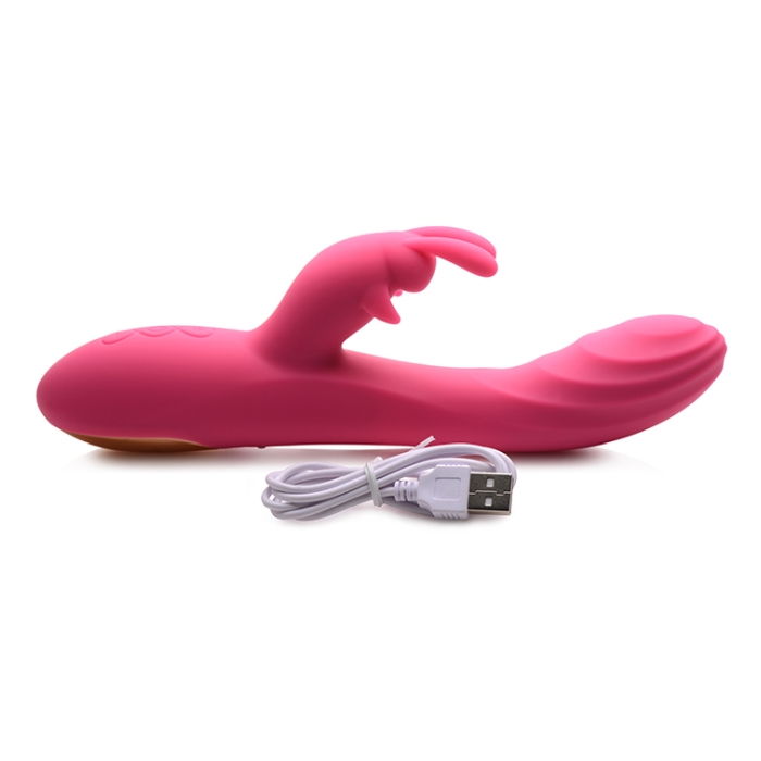 POWER BUNNIES HUGGERS 10X RECHARGE SILICONE RABBIT - PINK
