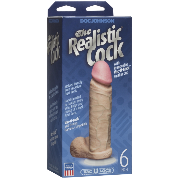 THE REALISTIC COCK 6IN - WHITE
