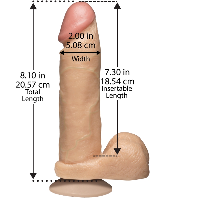 THE REALISTIC COCK 8IN - WHITE - Click Image to Close