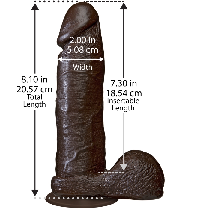 THE REALISTIC COCK 8IN - BLACK - Click Image to Close