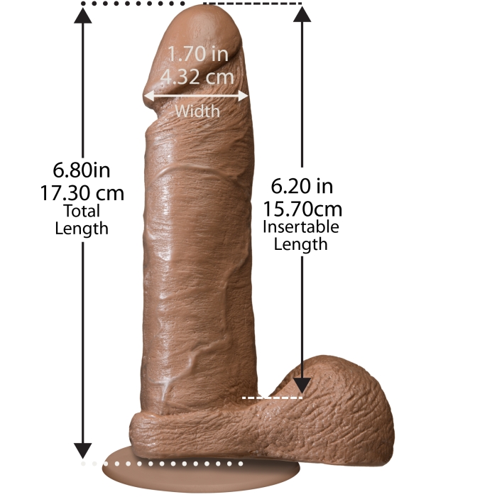 THE REALISTIC COCK 6IN - BROWN - Click Image to Close