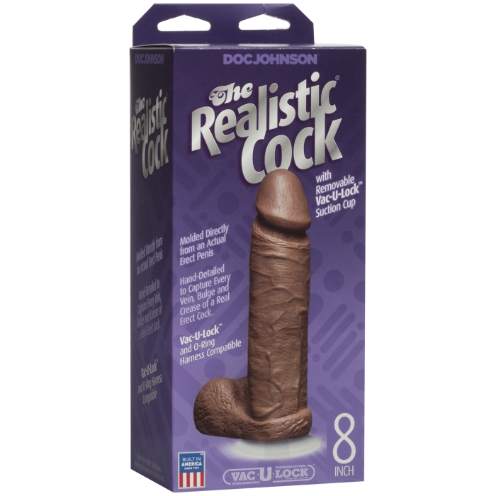 THE REALISTIC COCK 8IN - BROWN