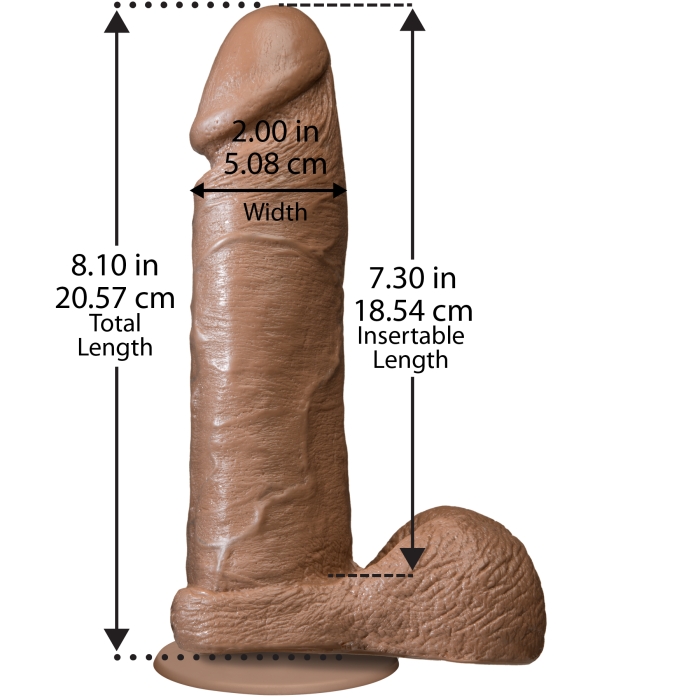 THE REALISTIC COCK 8IN - BROWN - Click Image to Close
