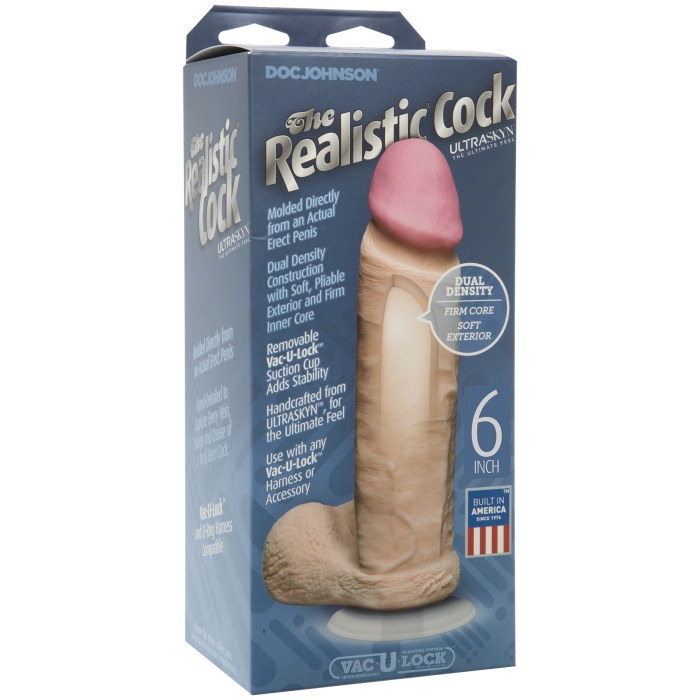 THE REALISTIC COCK UR3 6IN - WHITE