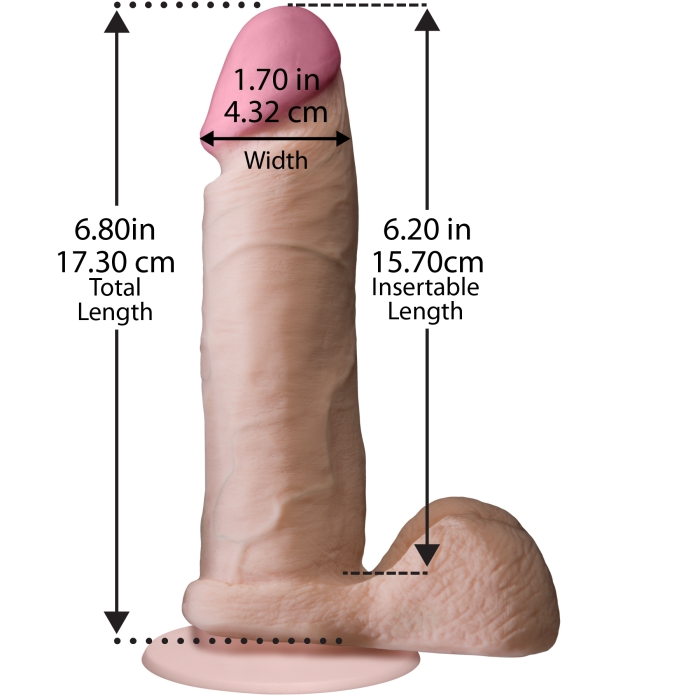 THE REALISTIC COCK UR3 6IN - WHITE - Click Image to Close