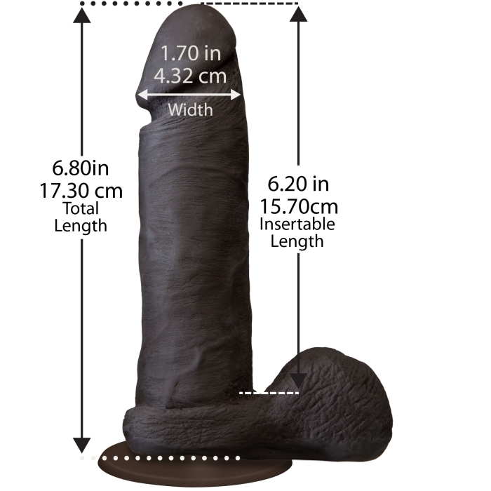 THE REALISTIC COCK UR3 6IN - BLACK - Click Image to Close