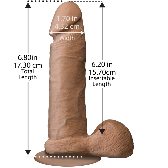 THE REALISTIC COCK UR3 6IN - BROWN - Click Image to Close