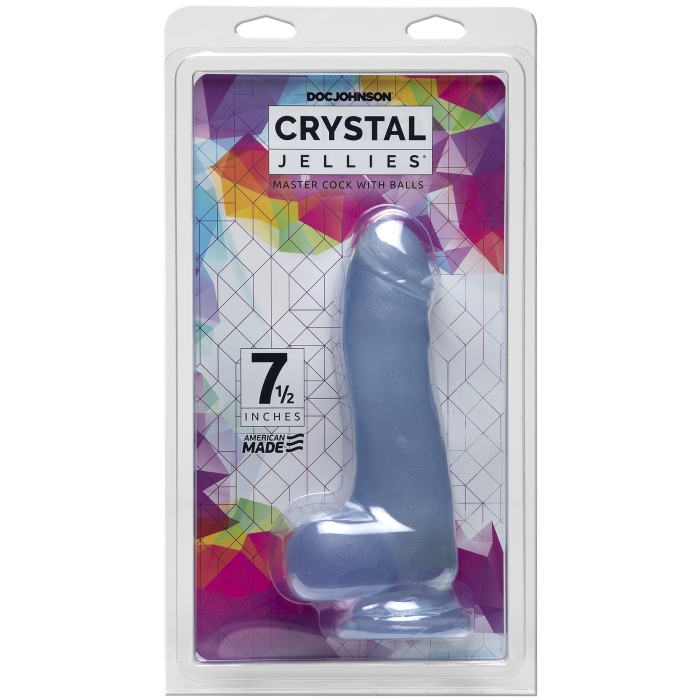 CRYSTAL JELLIES 7.5" MASTER COCK W/BALLS - CLEAR