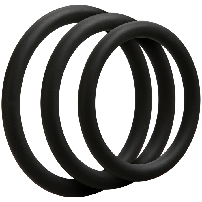OPTIMALE - 3 C-RING SET THIN SILICONE - BLACK - Click Image to Close