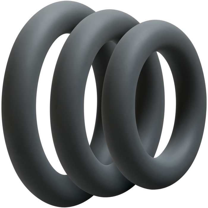 OPTIMALE - 3 C-RING SET THICK SILICONE - SLATE - Click Image to Close