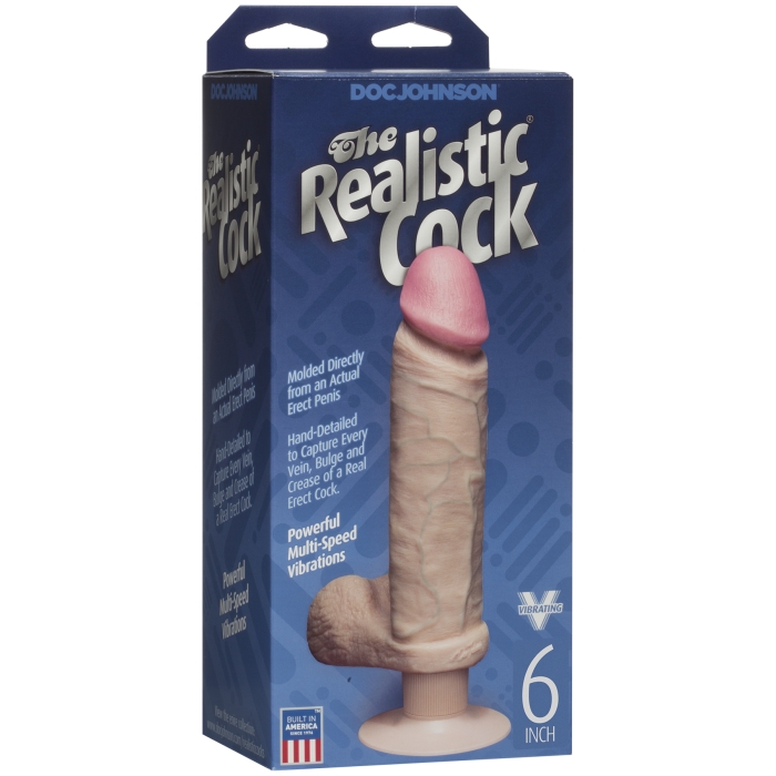 6IN REALISTIC COCK VIBRATING--WHITE