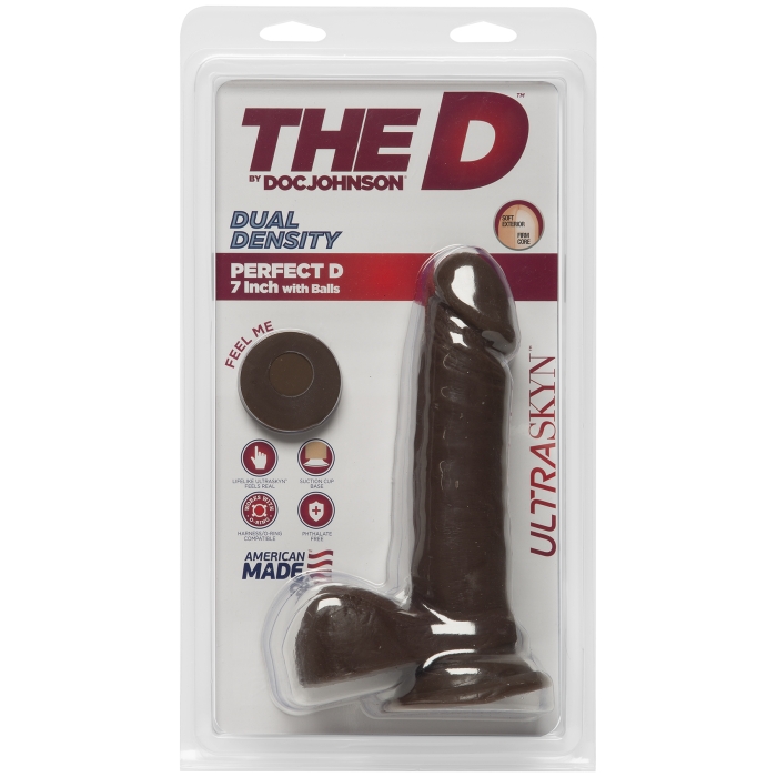 THE D PERFECT D 7" W/ BALLS - ULTRASKYN - CHOCOLATE - Click Image to Close