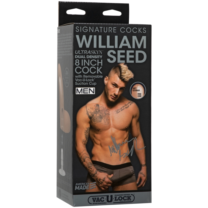 WILLIAM SEED 8IN ULTRASKYN COCK W/RMVBLE VACULOCK SUCTION CUP