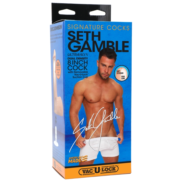 SETH GAMBLE 8 INCH ULTRASKYN COCK WITH REMOVABLE VAC-U - Click Image to Close