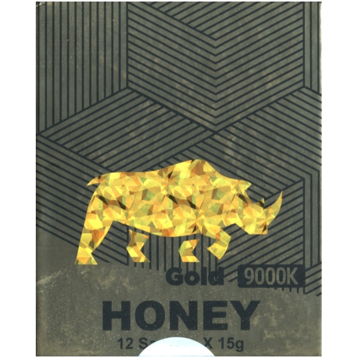 RHINO 9000K GOLD HONEY SACHET - 12 CT BOX
