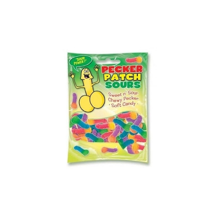 PECKER PATCH SOUR GUMMIES. W/COUNTER DISPLAY