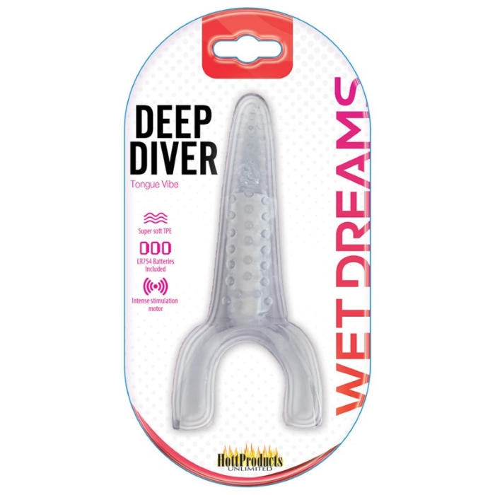 DEEP DIVER - VIBRATING TONGUE WITH MOTOR - CLEAR - Click Image to Close