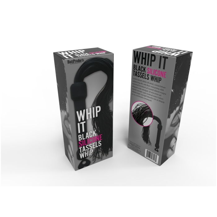 WHIP IT- BLACK PLEASURE WHIP WITH TASSELS