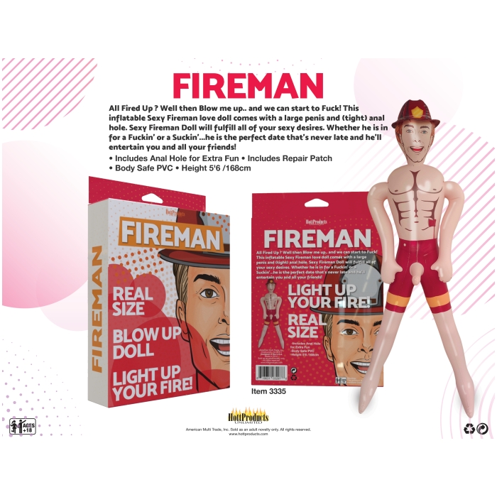 FIREMAN - INFLATABLE PARTY DOLL
