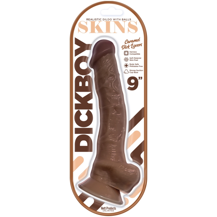DICKBOY SKINS DILDO CARAMEL LOVERS 9" - Click Image to Close