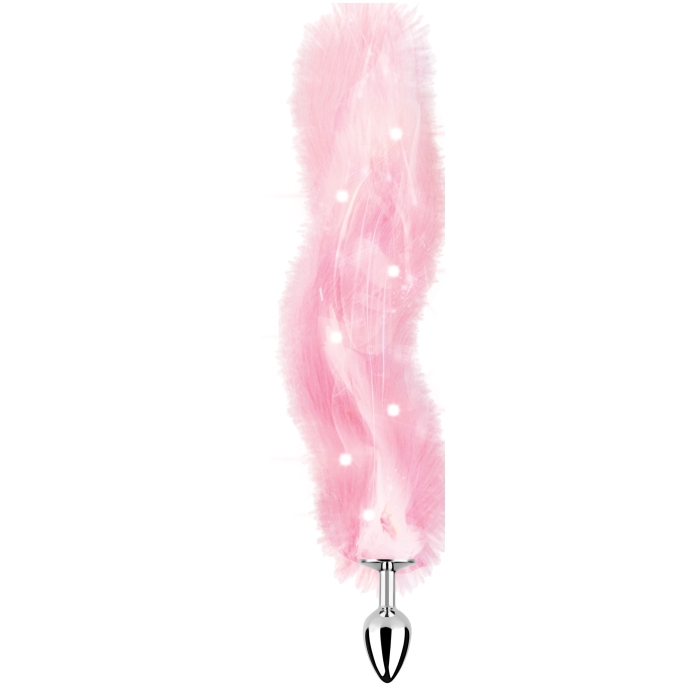 FOXY TAIL - LIGHT UP FAUX FUR BUTT PLUG - PINK - Click Image to Close