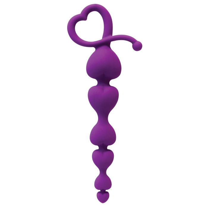 MORE HEARTS ANAL BEADS - VIOLET - Click Image to Close