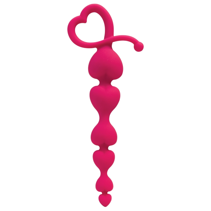 MORE HEARTS ANAL BEADS - MAGENTA - Click Image to Close