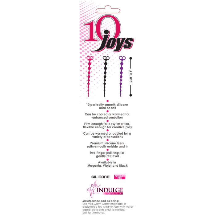 10 JOYS ANAL BEADS - MAGENTA - Click Image to Close