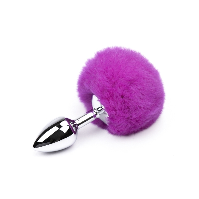 BUTT PLUG METAL W/FLUFFY PINK TAIL - Click Image to Close