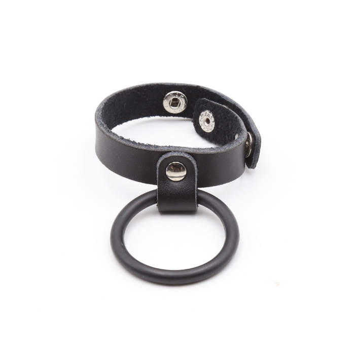 COCKRING LEATHER/RUBBER - BLK/BLK