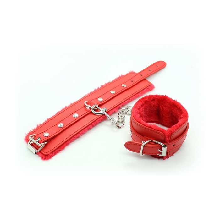 ANKLE CUFFS PLUSH - RED - Click Image to Close