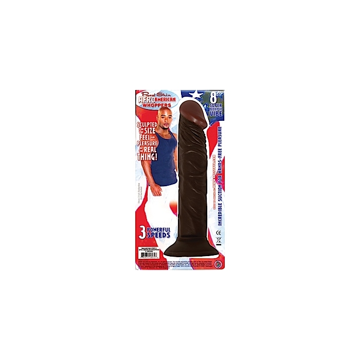 AFRO AMERICAN WHOPPER-8' VIBRATING BROWN - Click Image to Close